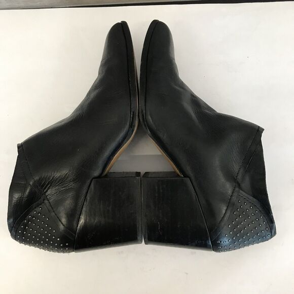 1.State Jelin Black Leather Ankle Studded Boots Block Heel Pointed Toe Women’s 9 - Picture 4 of 16